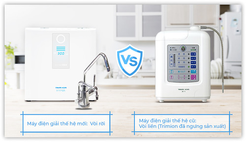 Vòi và máy điện giải tách biệt
