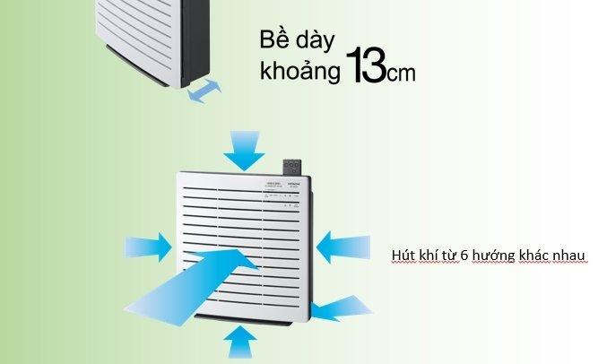 Máy lọc không khí Hitachi EP-PZ30J 240 (WH) thiết kế nhỏ gọn
